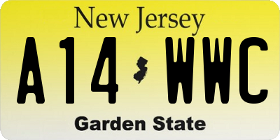 NJ license plate A14WWC