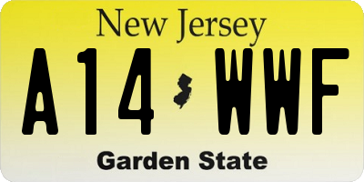 NJ license plate A14WWF