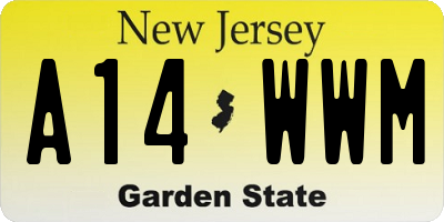 NJ license plate A14WWM