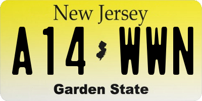 NJ license plate A14WWN