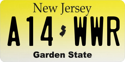 NJ license plate A14WWR