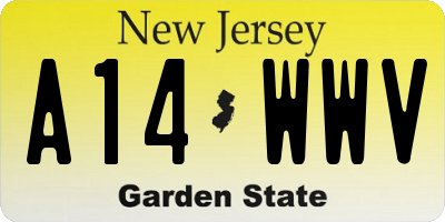 NJ license plate A14WWV