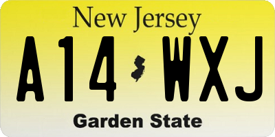 NJ license plate A14WXJ