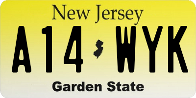 NJ license plate A14WYK
