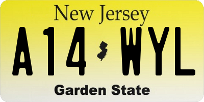 NJ license plate A14WYL