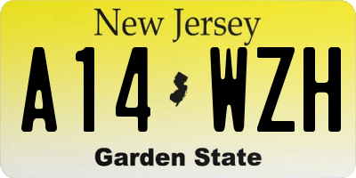 NJ license plate A14WZH