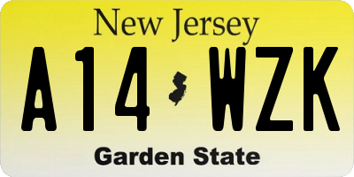 NJ license plate A14WZK