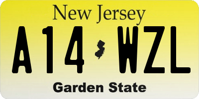 NJ license plate A14WZL