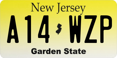 NJ license plate A14WZP