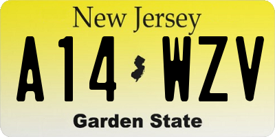 NJ license plate A14WZV