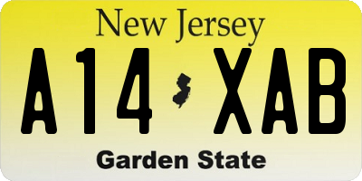 NJ license plate A14XAB