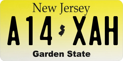 NJ license plate A14XAH