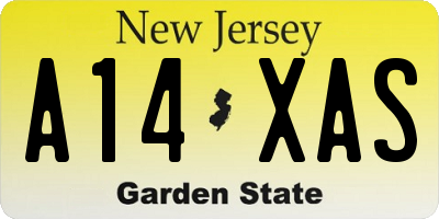 NJ license plate A14XAS