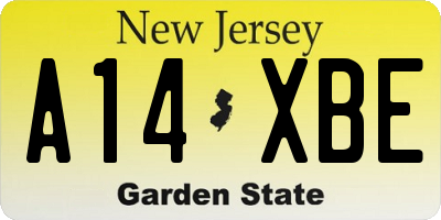 NJ license plate A14XBE