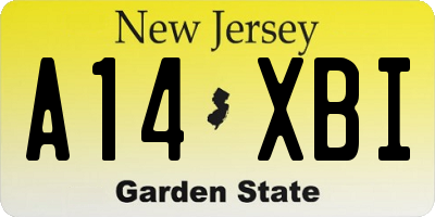 NJ license plate A14XBI