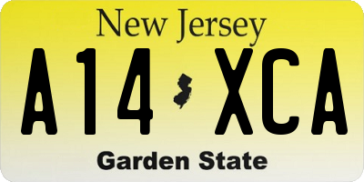 NJ license plate A14XCA