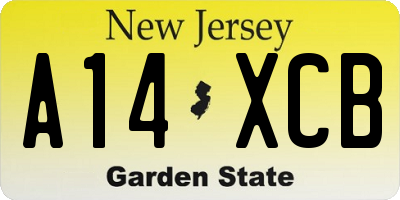 NJ license plate A14XCB