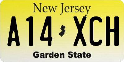 NJ license plate A14XCH