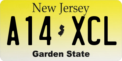 NJ license plate A14XCL