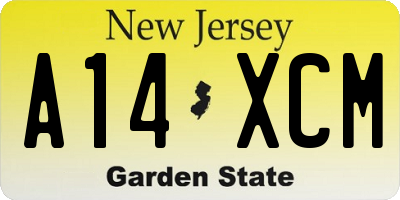 NJ license plate A14XCM