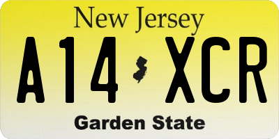 NJ license plate A14XCR