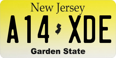 NJ license plate A14XDE