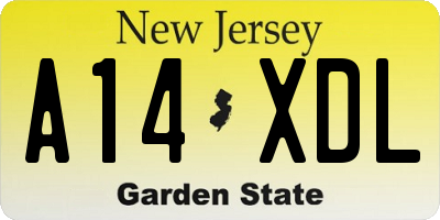 NJ license plate A14XDL