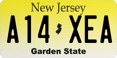 NJ license plate A14XEA