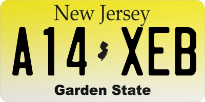 NJ license plate A14XEB
