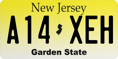 NJ license plate A14XEH