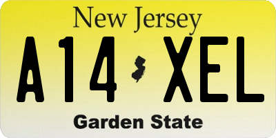 NJ license plate A14XEL