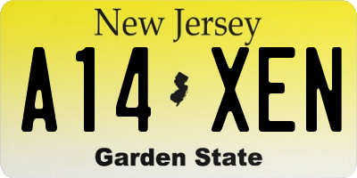NJ license plate A14XEN