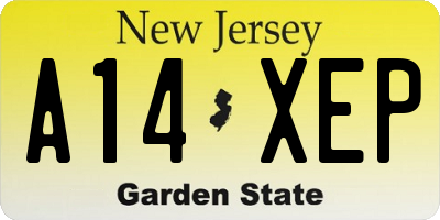 NJ license plate A14XEP