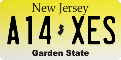 NJ license plate A14XES