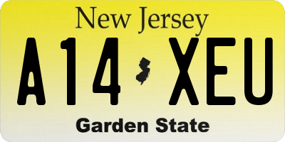 NJ license plate A14XEU