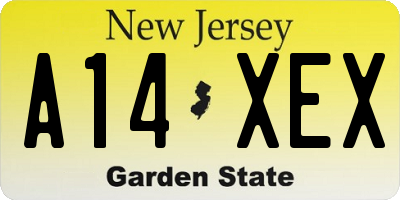 NJ license plate A14XEX