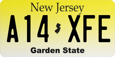 NJ license plate A14XFE