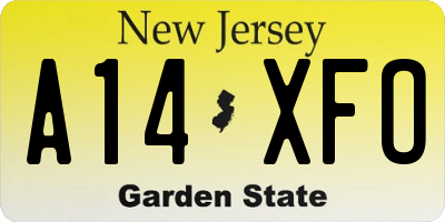 NJ license plate A14XFO