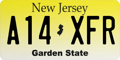 NJ license plate A14XFR