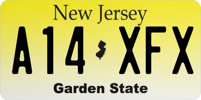 NJ license plate A14XFX