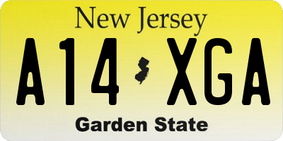 NJ license plate A14XGA