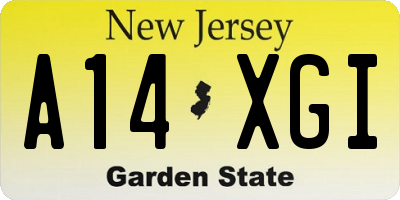 NJ license plate A14XGI