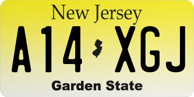 NJ license plate A14XGJ