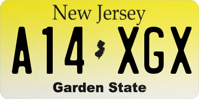 NJ license plate A14XGX