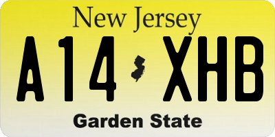 NJ license plate A14XHB
