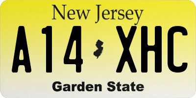 NJ license plate A14XHC