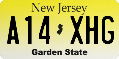 NJ license plate A14XHG