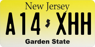 NJ license plate A14XHH