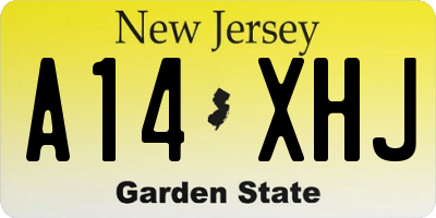 NJ license plate A14XHJ