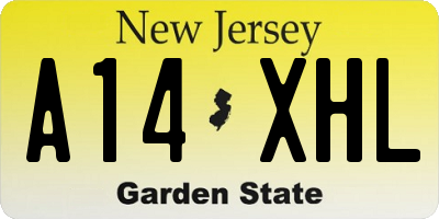 NJ license plate A14XHL